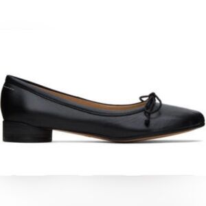 MM6 Maison Martin Margiela Black Leather Flats